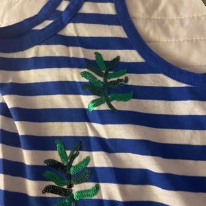 J crew embellished sequin stripe palm beach tank